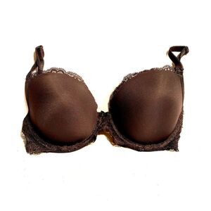 BLACK VICTORIAS SECRET ANGELS LINED DEMI 32D